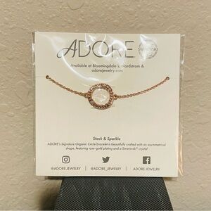 NWT - ADORE Signature Organic Circle bracelet Swarovski rose gold